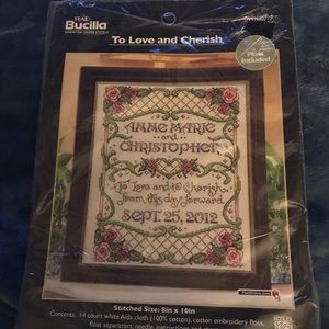 Bucilla Cross Stitch To Love and Cherish 8x10 NWT